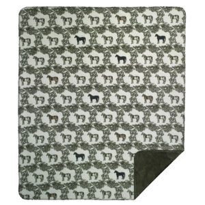 Denali Home Holiday - Horses, Denali Home Reversible Throw Blanket Denali Home Holiday - Horses, Denali Home Reversible Throw Blanket